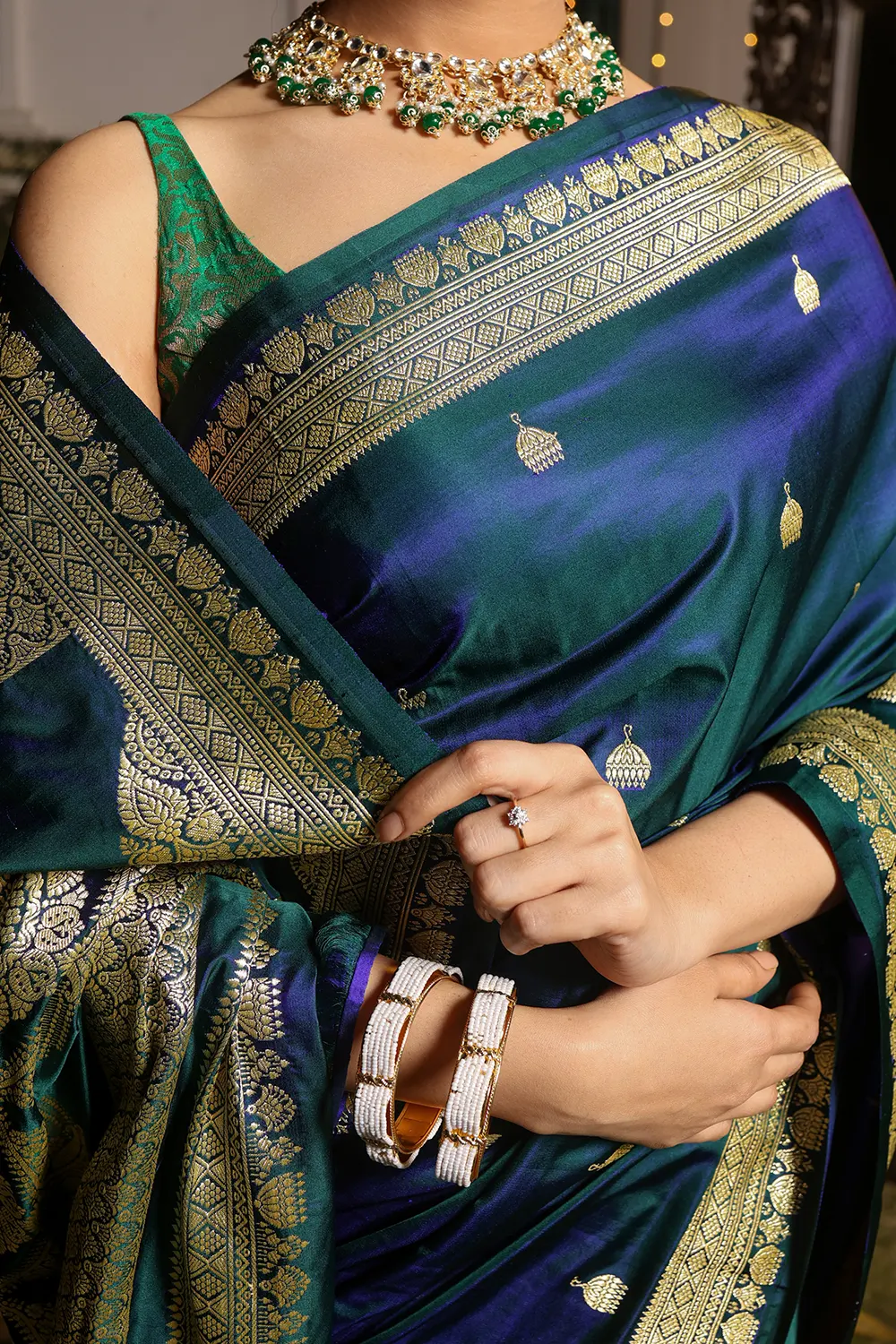 Dual Tone Benarasi Silk Saree