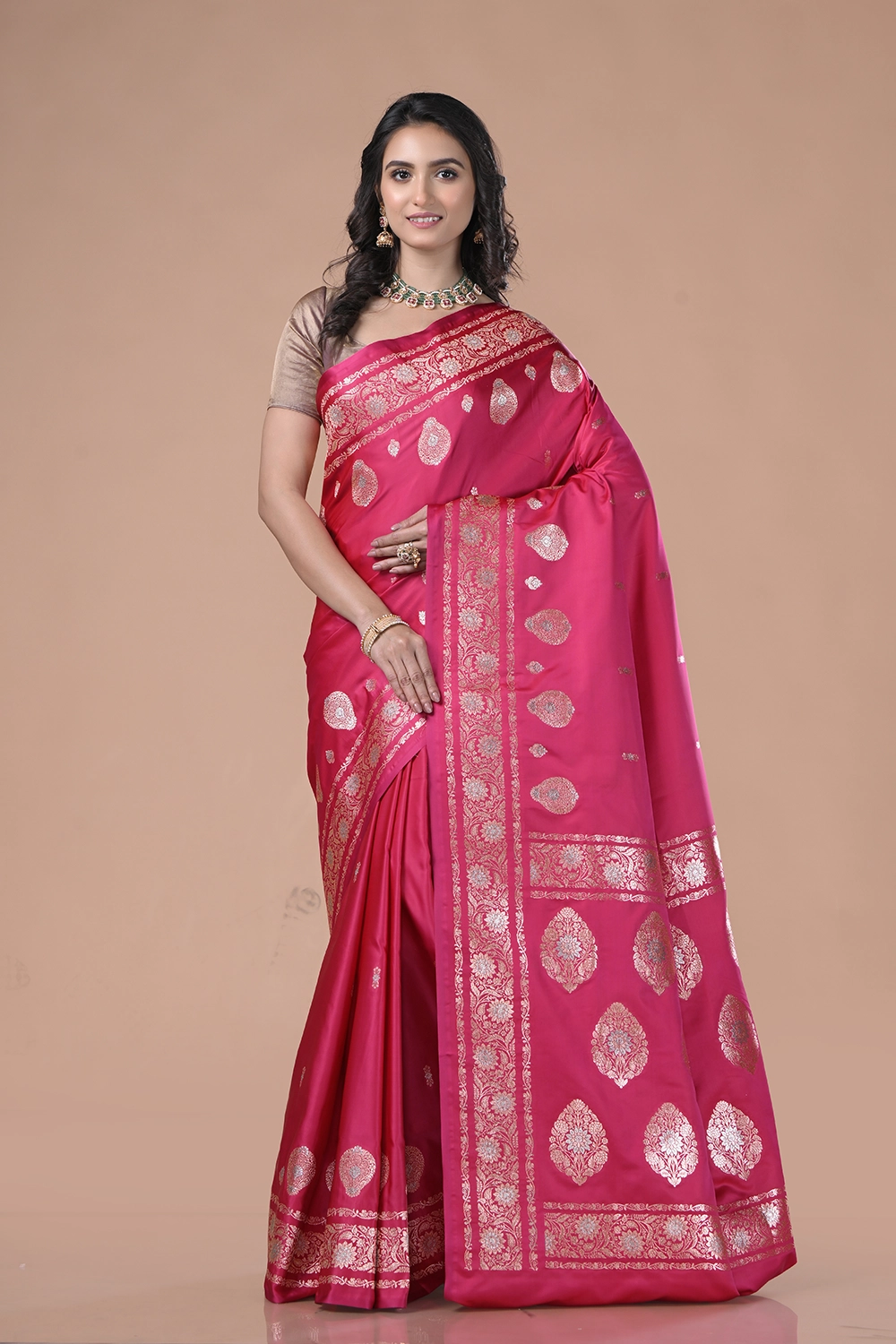Light Pink Banarasi Silk Saree