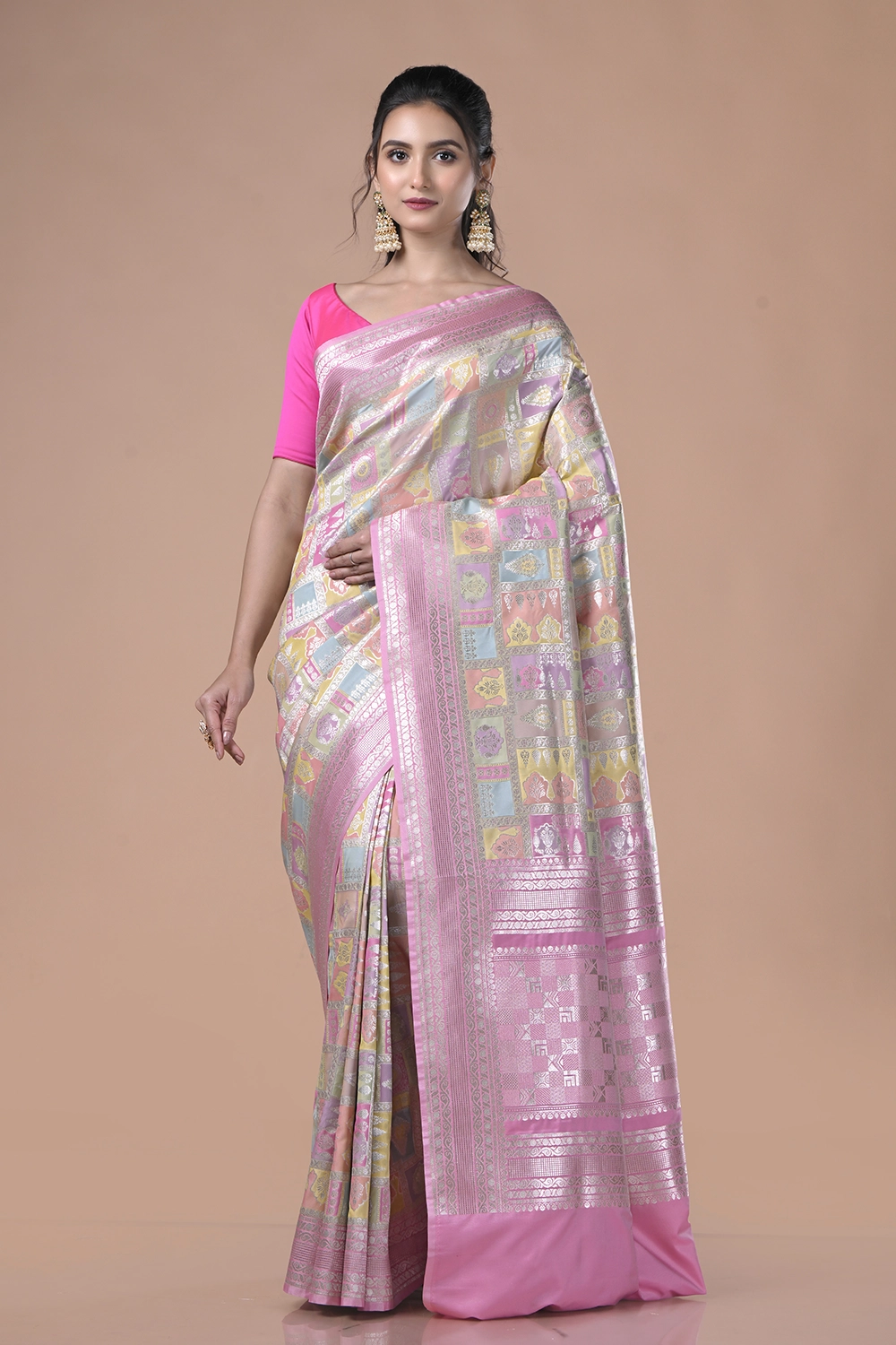 Mauve Pink Katan Silk Saree