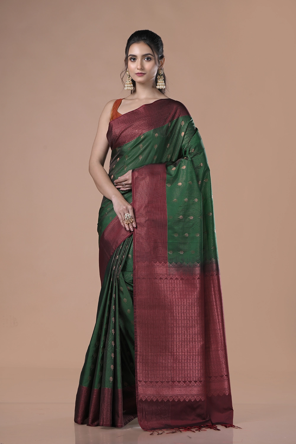 Dark Green South Silk Saree