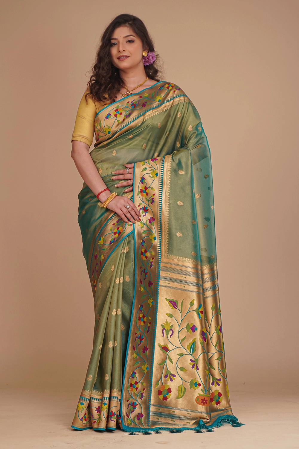 Dual Tone Fancy Saree