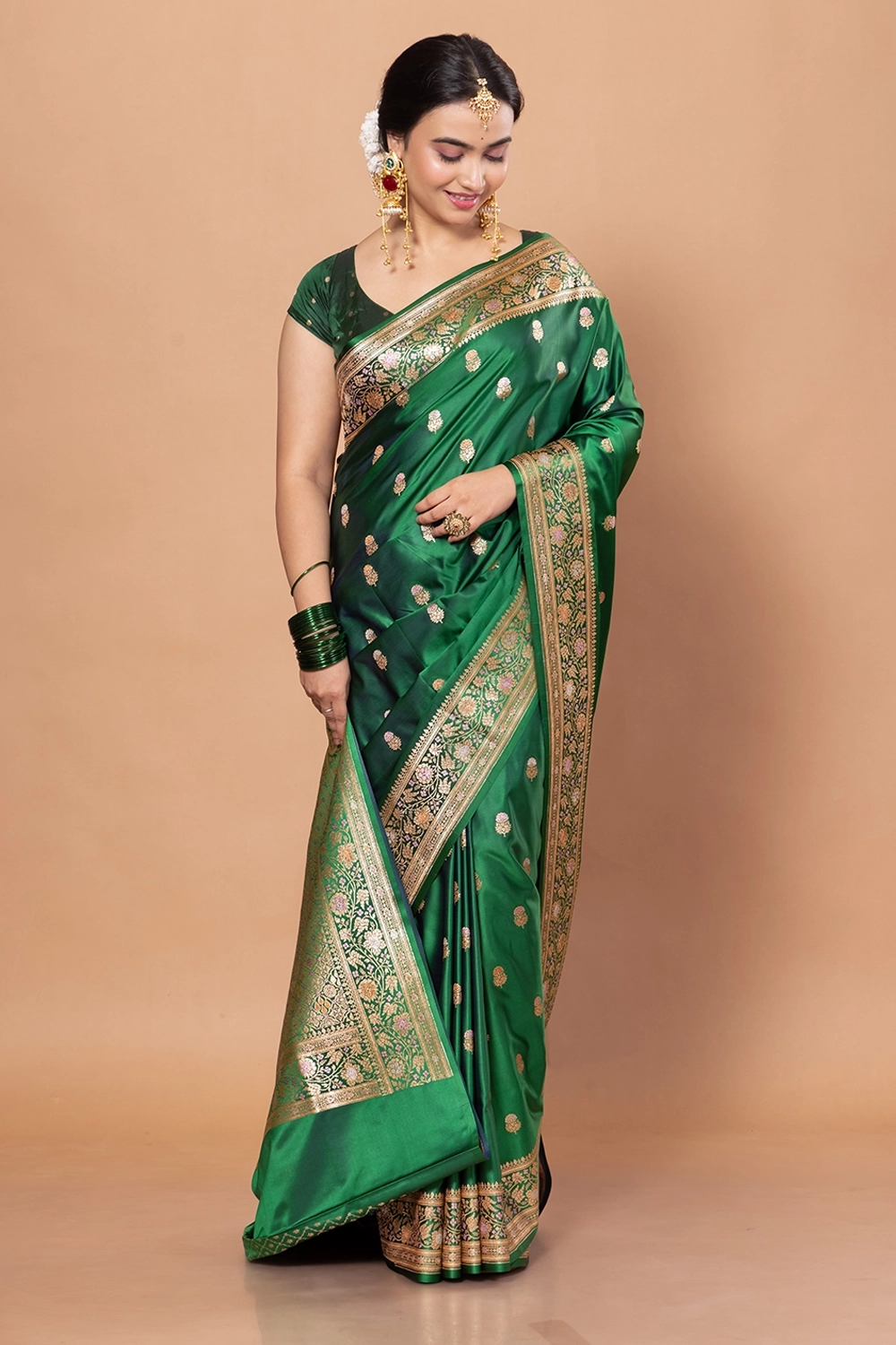 Royal Green Banarasi Silk Saree