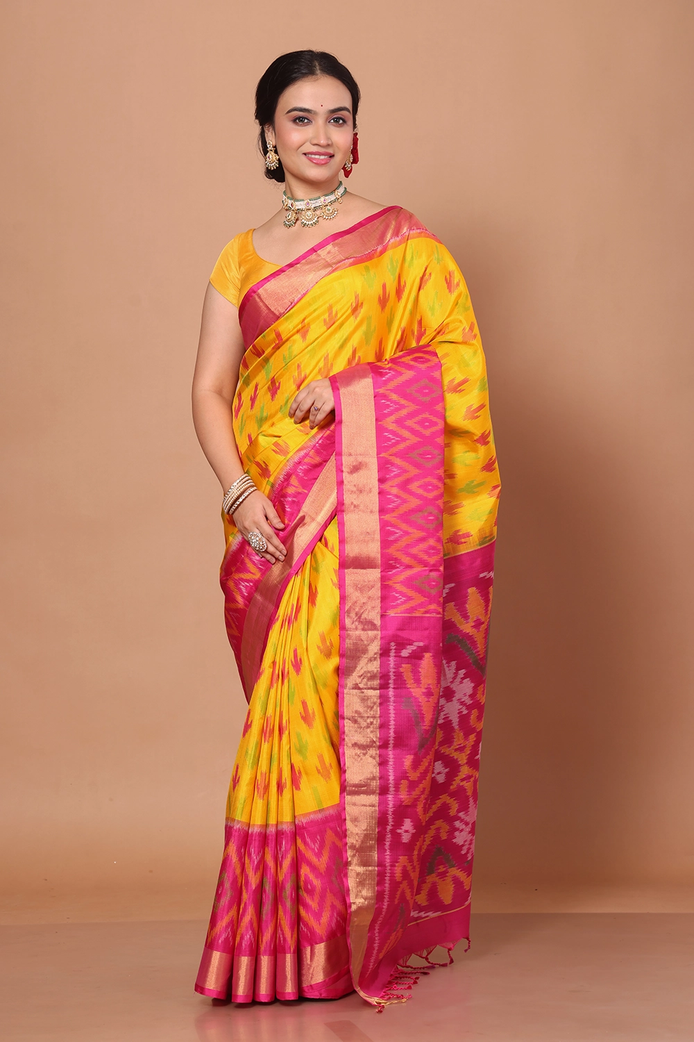 Golden Yellow Pure Silk Saree
