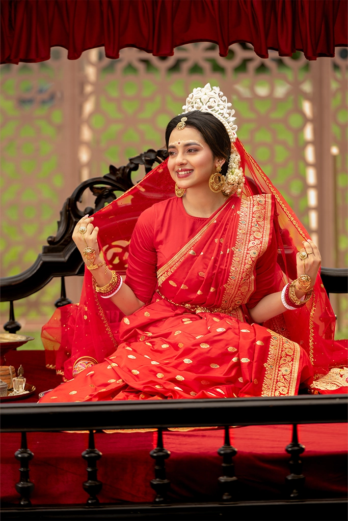 Pure Red Banarasi Silk Saree