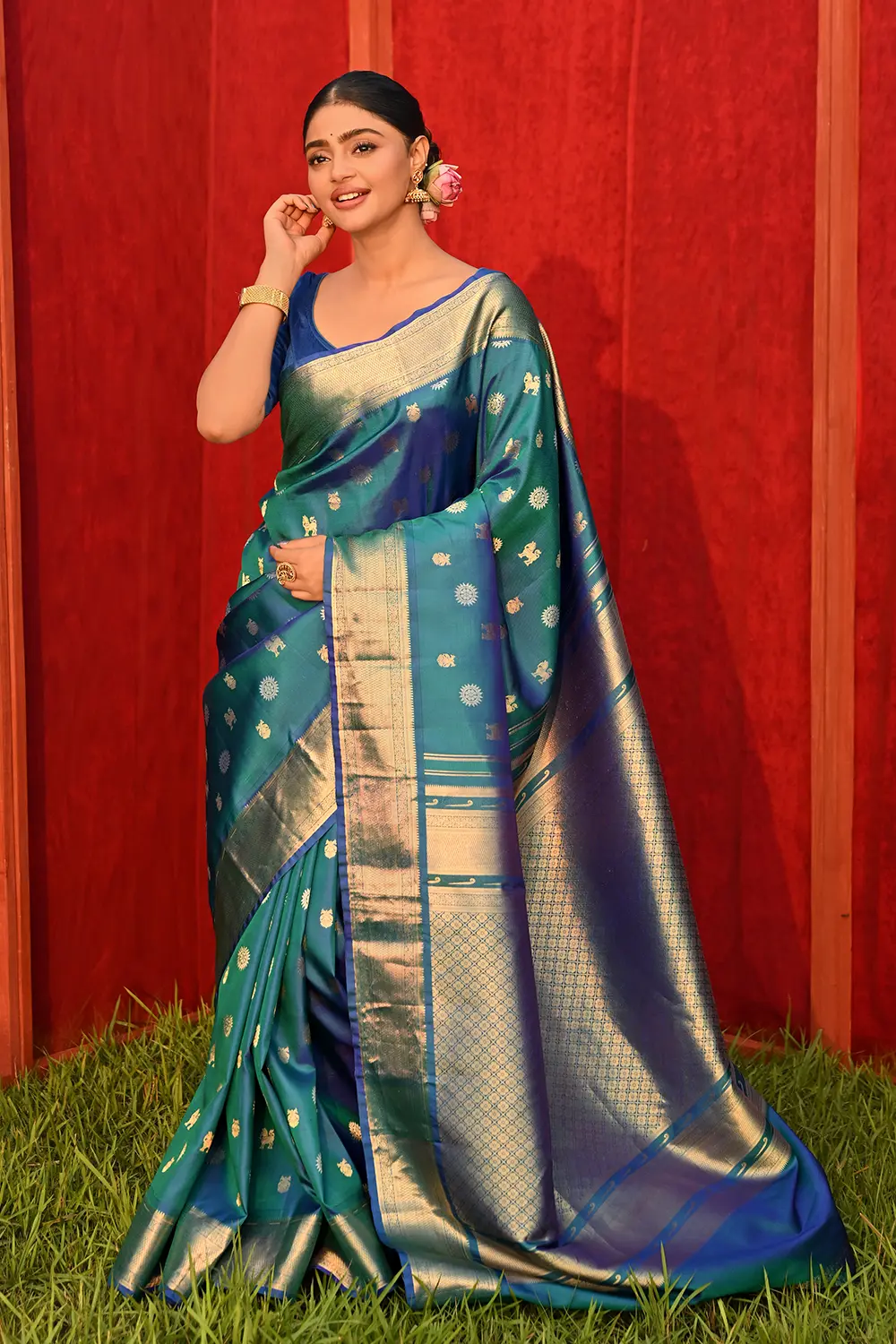 Blue Arni Silk Saree