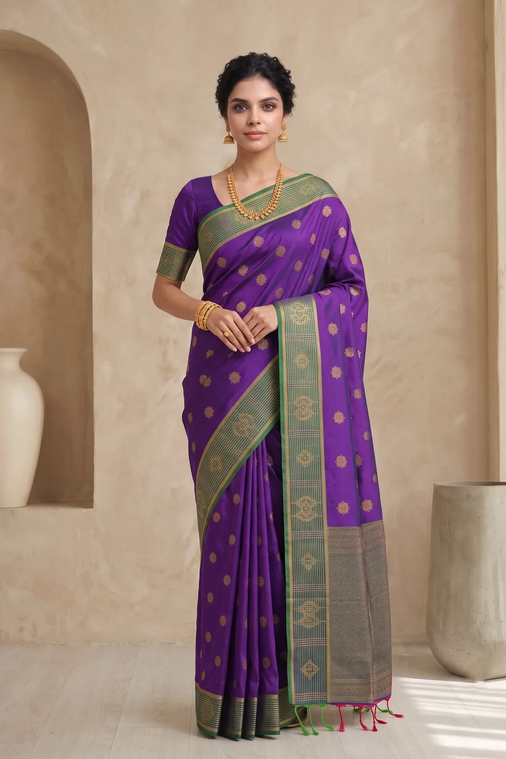 Purple Silk Saree