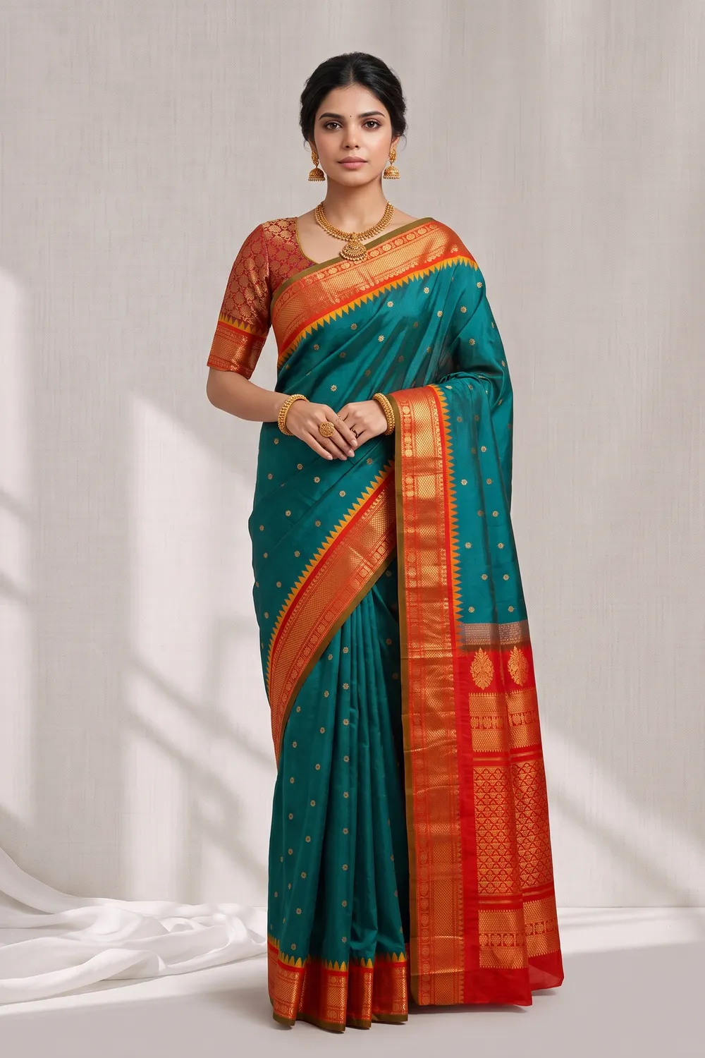 Rama Green Silk Saree