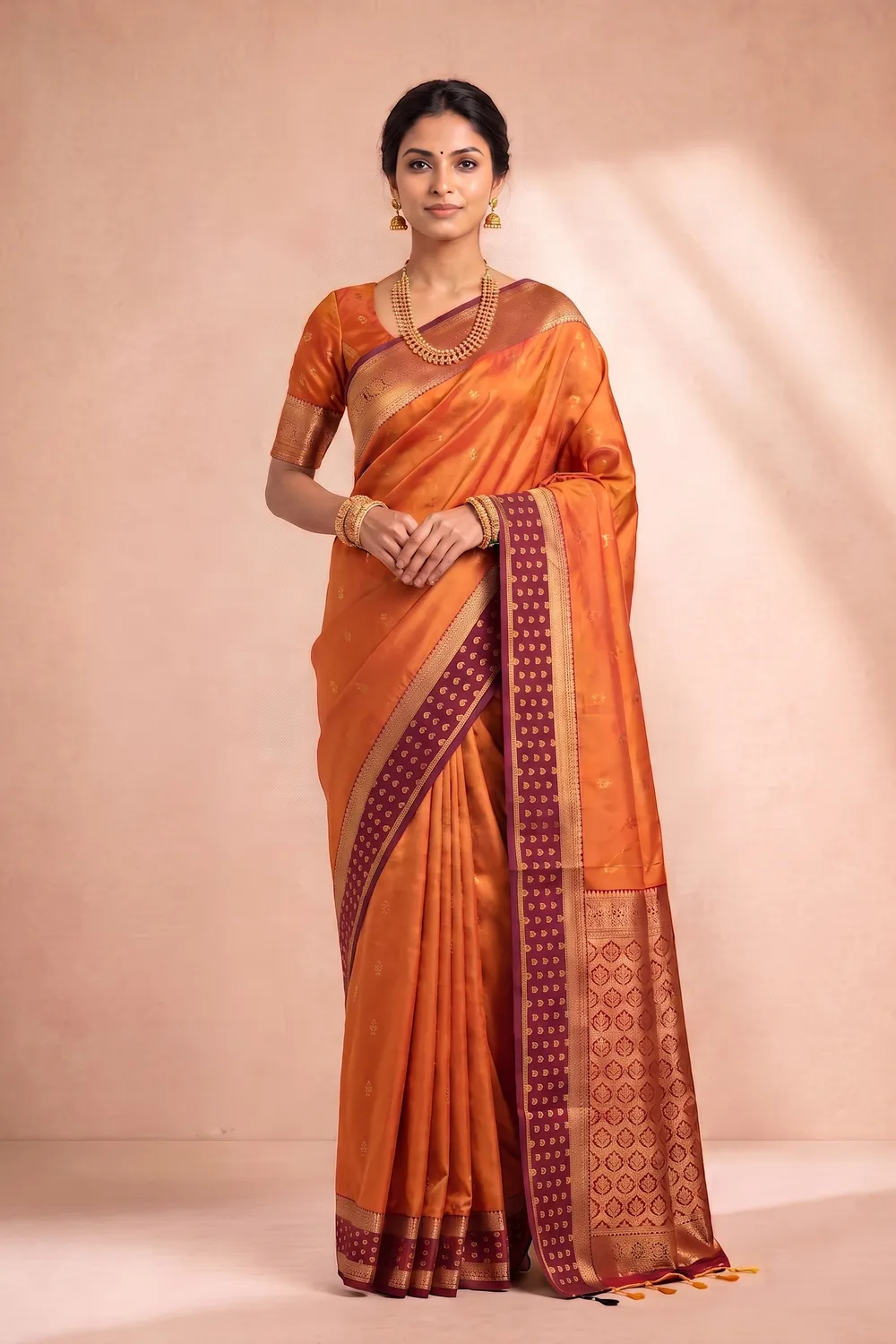 Orange Silk Saree