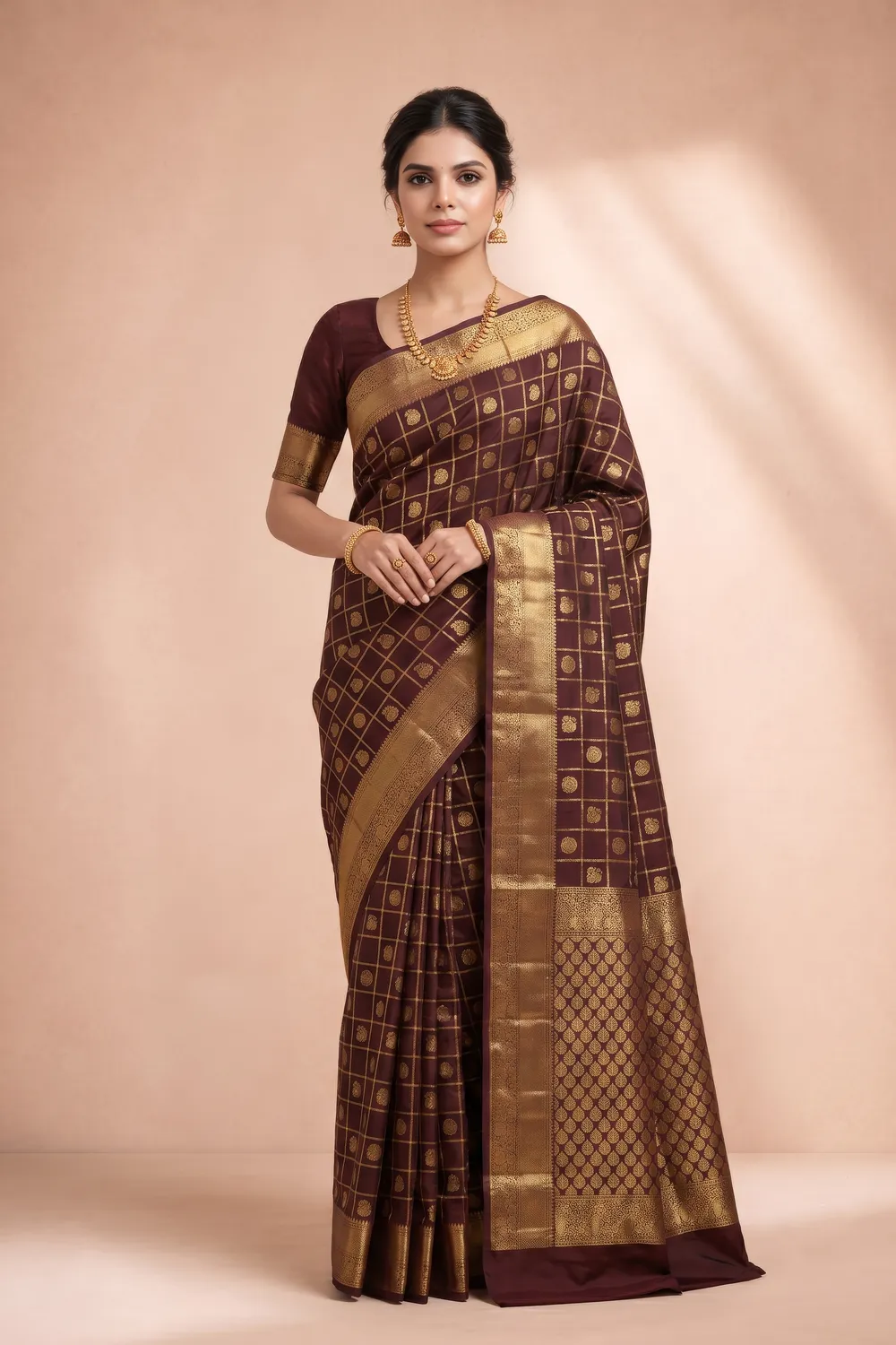 Maroon Pure Silk Saree