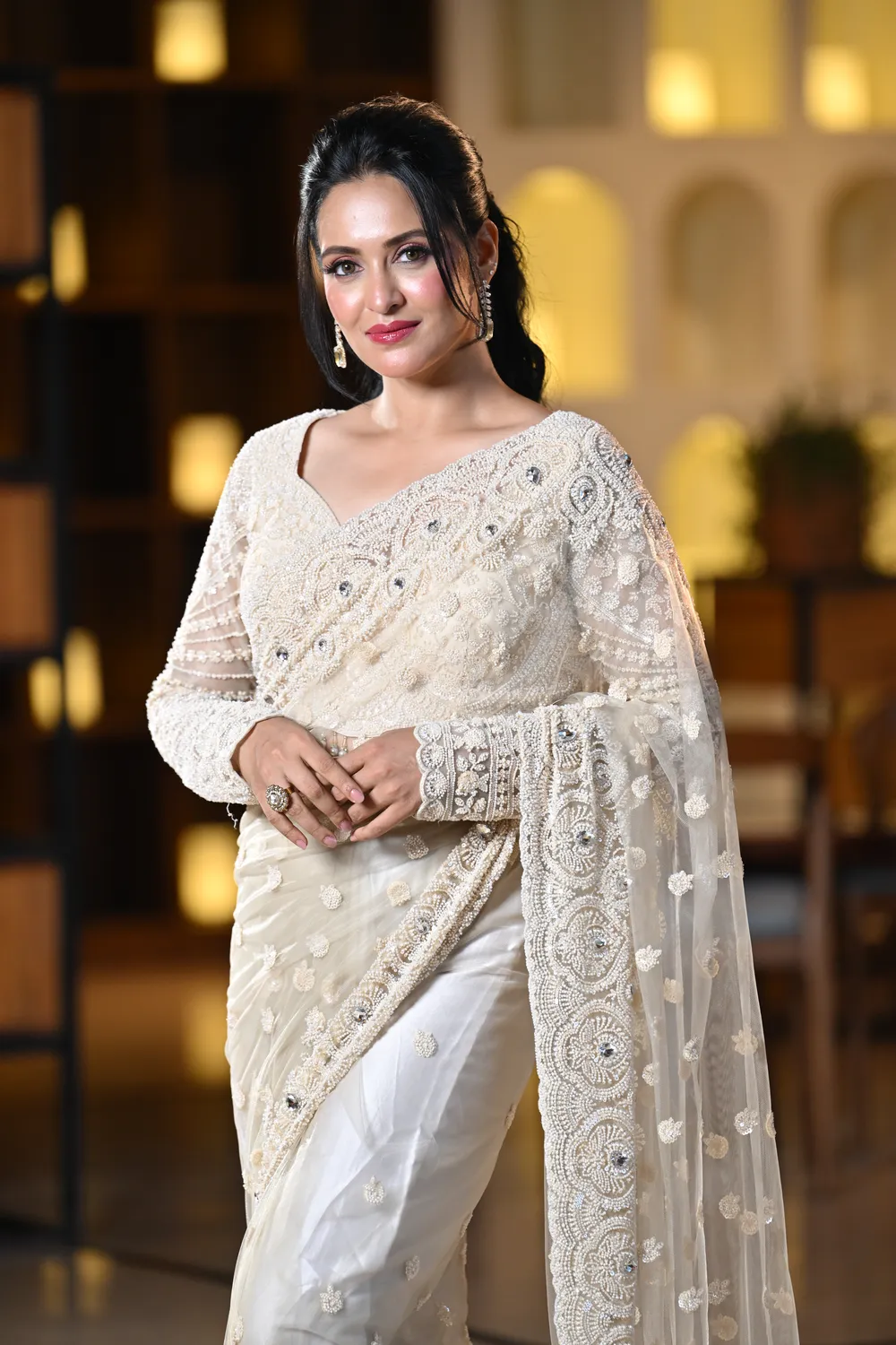 White Designer Saree